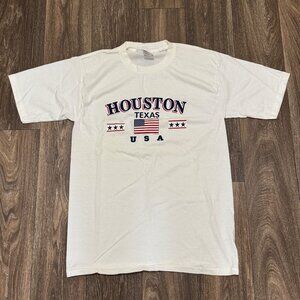 VTG Houston Texas Shirt Men's Large White Heavyweight Sportswear 90s USA